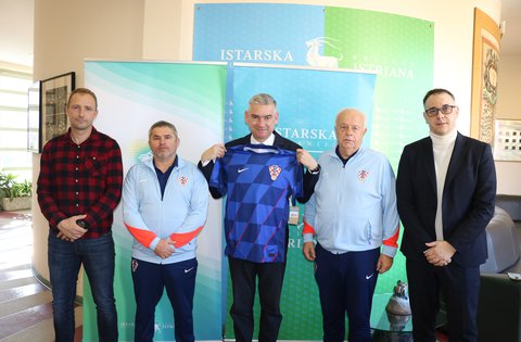 Župan Boris Miletić primio članove HNS-a uoči današnje utakmice Hrvatske futsal reprezentacije