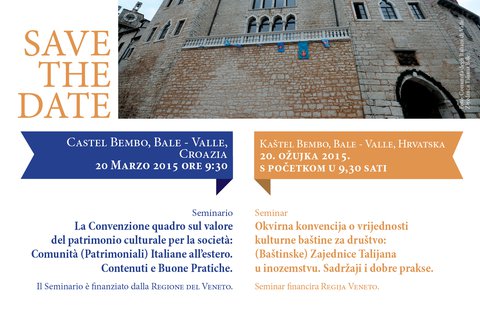 Okvirna konvencija o vrijednosti kulturne baštine za društvo: (Baštinske) Zajednice Talijana u inozemstvu. Sadržaji i dobre prakse.