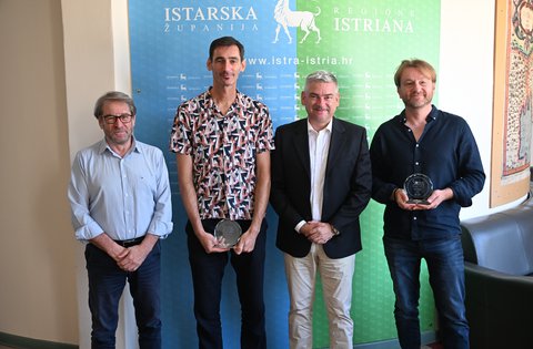 Župan Miletić primio dobitnike Nagrade Status Hrvatske glazbene unije Branka Sterpina i Leona Brenka