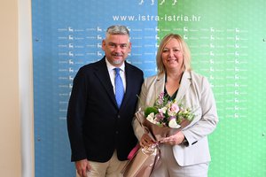 Župan Boris Miletić održao prijem za  dosadašnju upraviteljicu Zaklade za poticanje partnerstva i razvoja civilnog društva Helgu Možé