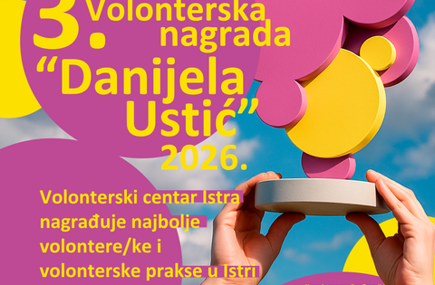 Otvorene prijave za 3. Volontersku nagradu „Danijela Ustić“ za 2026. godinu
