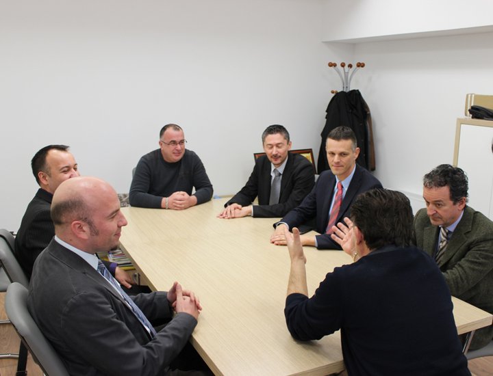 Il Presidente Flego assieme ai collaboratori in visita al Comune di Visignano