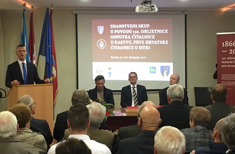 Il Presidente Flego alla festa del 150o anniversario della "Čitalnica" di Castua