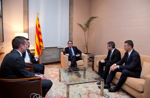 Miletić e Flego all'incontro col Presidente della Catalonia Artur Mas