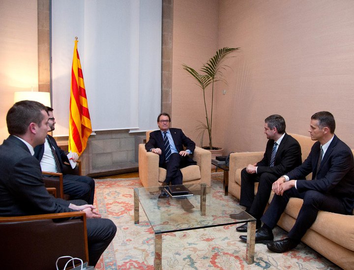Miletić e Flego all'incontro col Presidente della Catalonia Artur Mas