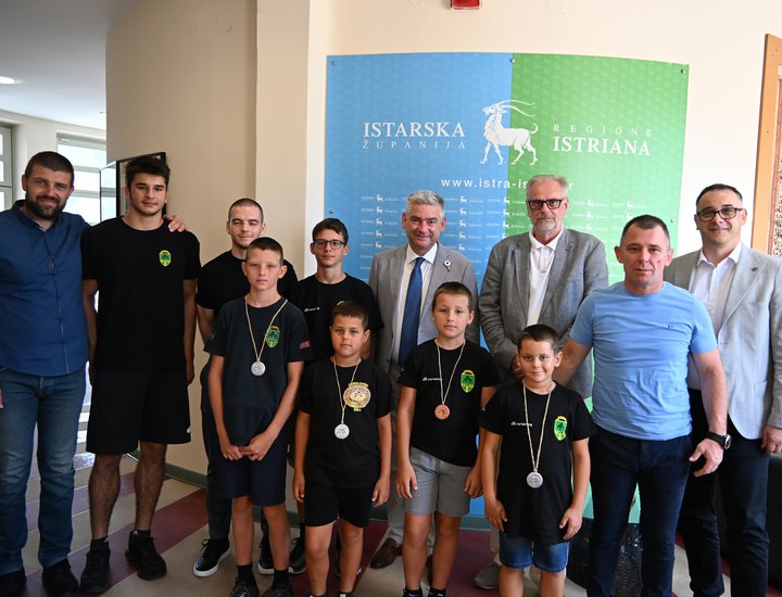 Istarski župan Boris Miletić primio mlade hrvače „Istarskog borca“ iz Pule