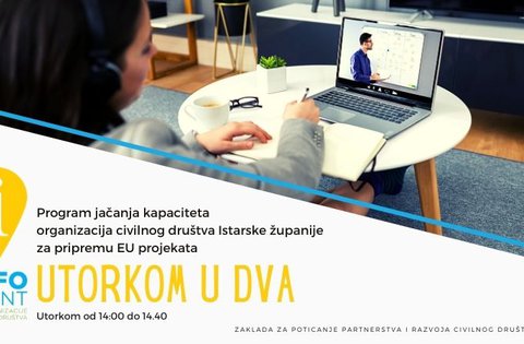 „Info point za udruge“ Zaklade za poticanje partnerstva i razvoja civilnog društva kreće s programom „Utorkom u dva“