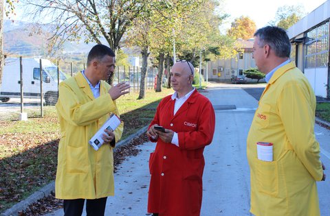 Il Presidente Flego ha visitato la fabbrica Cimos a Pinguente