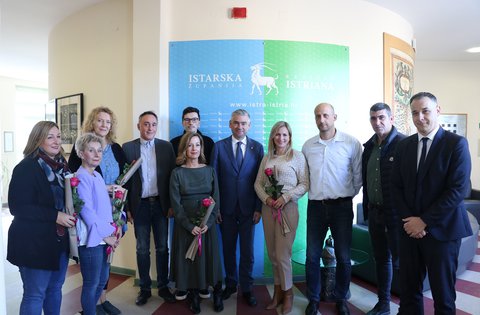 Župan upriličio prijem za najuspješnije odgojno-obrazovne radnike iz Istre
