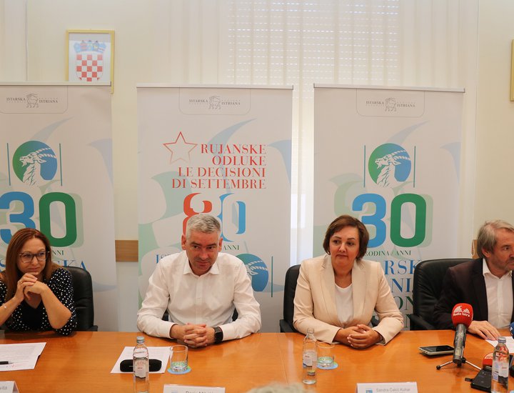 Presentato un ricco programma di celebrazione dell'80° anniversario delle Decisioni di settembre e del 30° anniversario della fondazione della Regione Istriana