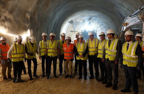 Il Vicepresidente della Regione visita il cantiere della seconda galleria del Monte Maggiore