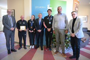 Elizabeta Crnković i Ivano Čelić na prijemu kod istarskog župana Borisa Miletića